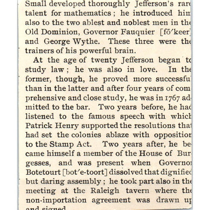 Jefferson Writing The Declaration of Independence c1890 Victorian Print AE8-CH10