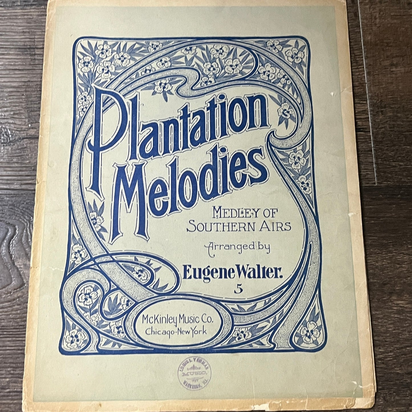 Plantation Melodies by Eugene Walter 1905 Sheet Music V13
