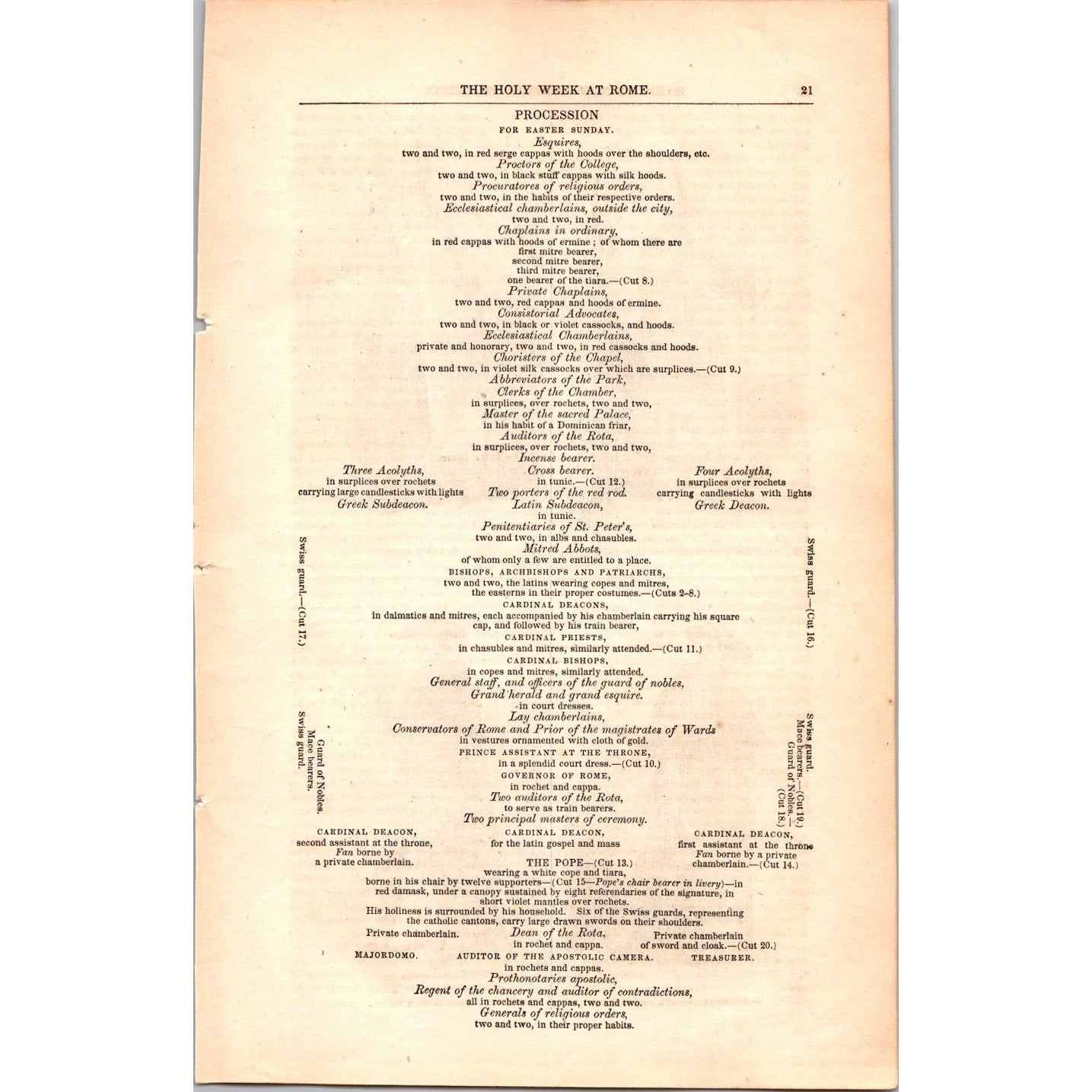 The Holy Week at Rome - Roman Catholic - 3 Pages 1854 Article I19