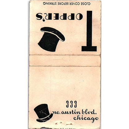 Topper's Restaurant Austin Ave Chicago Vintage Matchbook Cover SC7-Y3