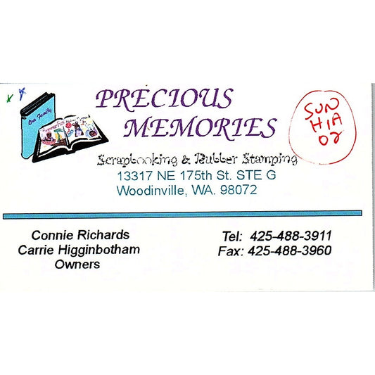 Connie Richards Carrie Higginbotham Precious Memories Woodinville Card SC9-B11