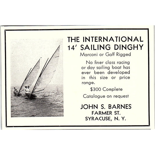 John S Barnes Sailing Dinghy Syracuse NY 1932 Ad AG2-M18