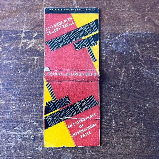 The Brass Rail New York City Vintage Miniature Matchbook Cover TH2-Y4