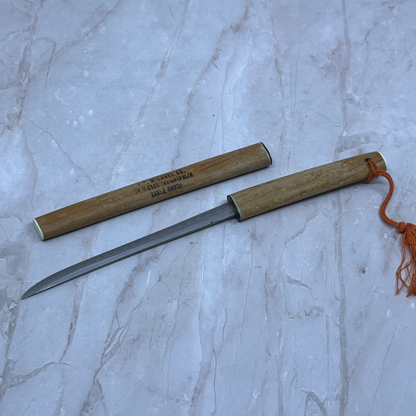 Vtg Japanese Samurai Letter Opener J.P. Michael Co Earl Bruce Indianapolis SB8