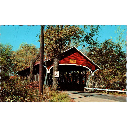 Mechanic Street Bridge Lancaster NH Vintage Covered Bridge Postcard PC15
