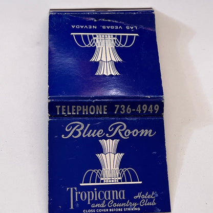 Tropicana Hotel Blue Room Las Vegas NV Vintage Matchbook Cover TB6-MB1-11