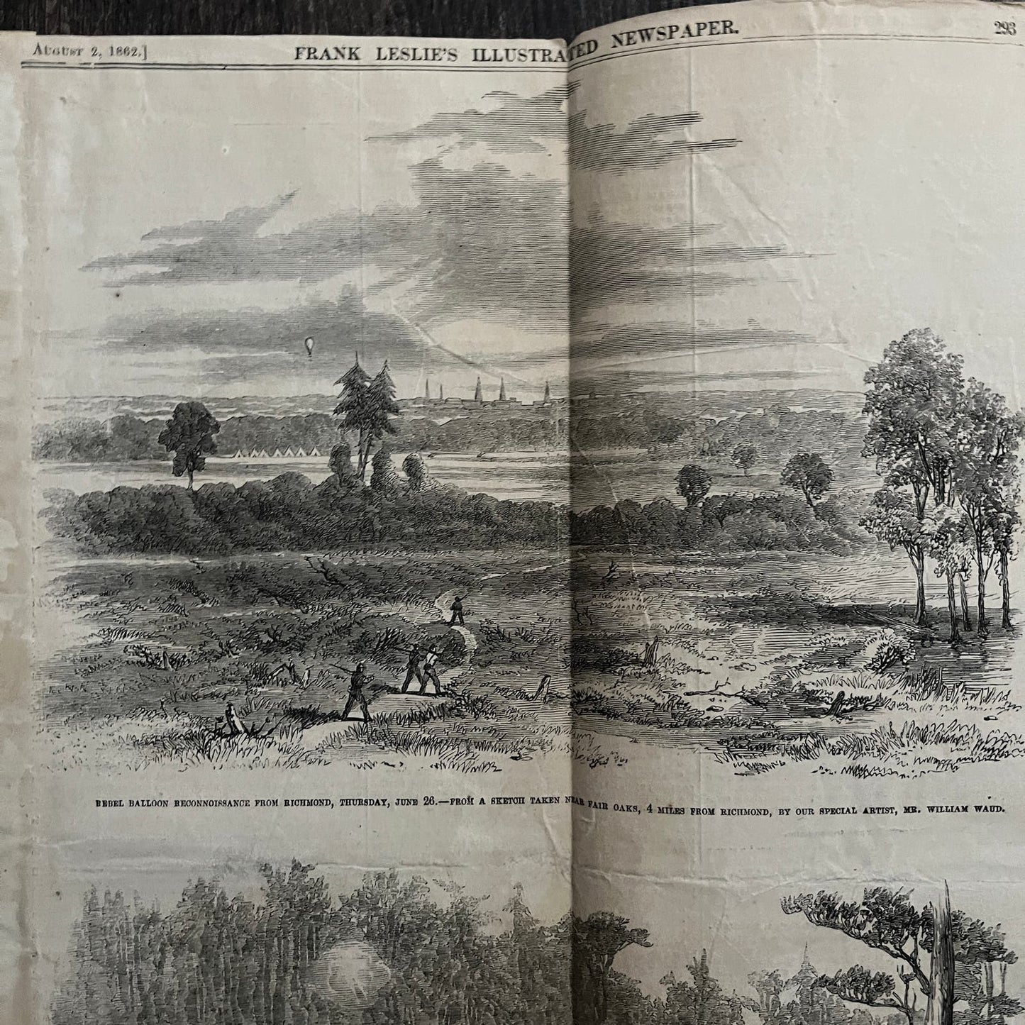 Battle of Malvern Hill July 1, 1862 Civil War Engraving C49