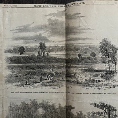 Battle of Malvern Hill July 1, 1862 Civil War Engraving C49