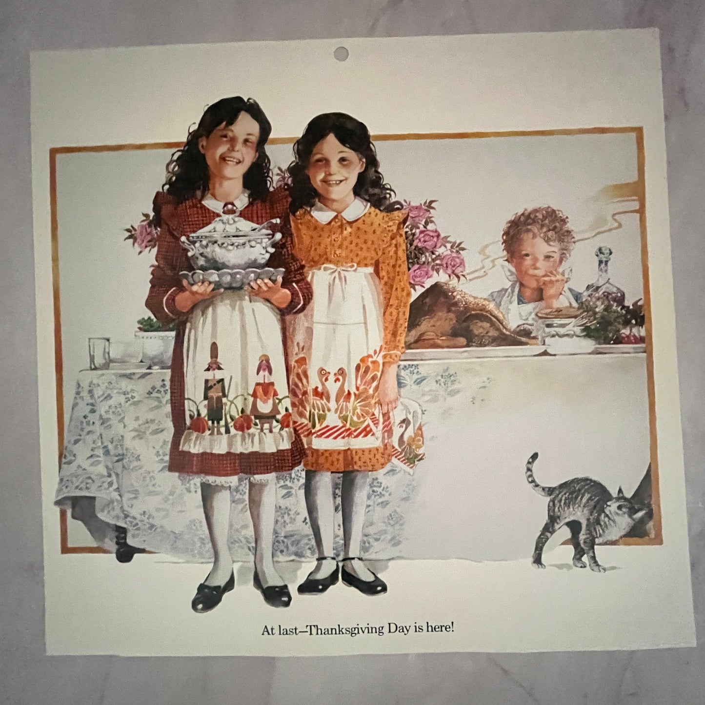 At Last Thanksgiving Day Is Here - Avon Childhood Moments 10.5x10" Art Print V17