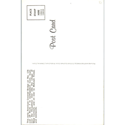 West Cornwall Housatonic River Mohawk Forest CT Covered Bridge Postcard PC7