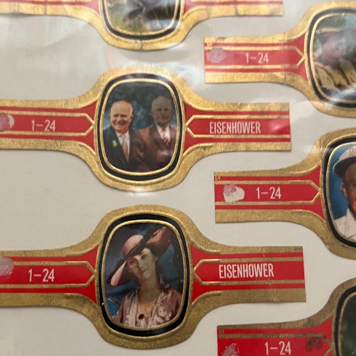 Vintage Set of 10 Dwight Eisenhower Fab Collection Cigar Bands TH2-TB6