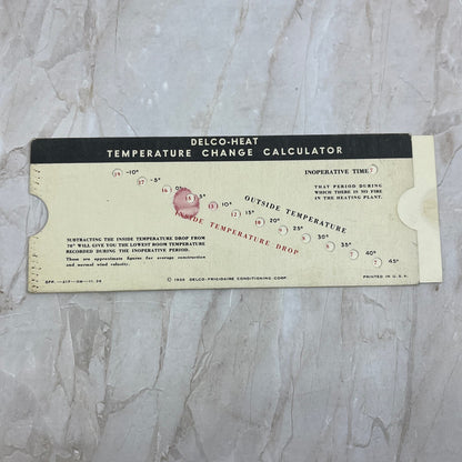 1936 Delco-Heat Temperature Change Calculator Delco-Frigidaire TF5-L2