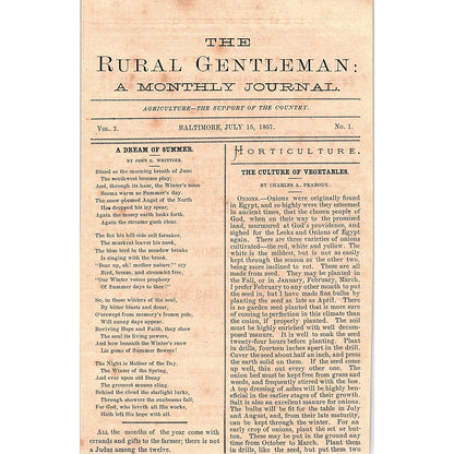 A Dream of Summer by John G Whittier Poem 1867 Article AG9-5