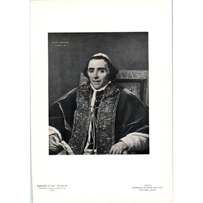 Portrait of Pope Pius VII - David 1906 Victorian Art Print AB8-MA3