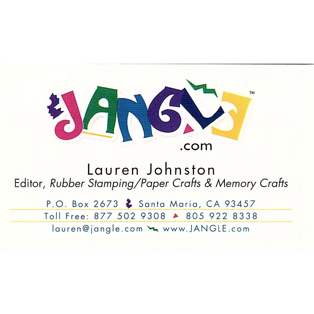 Lauren Johnston Jangle Santa Maria CA Vintage Business Card SC9-B11