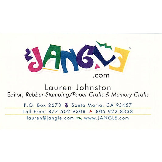 Lauren Johnston Jangle Santa Maria CA Vintage Business Card SC9-B11
