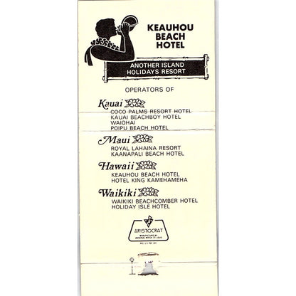 Keauhou Beach Hotel Kona Coast Hawaii Vintage Matchbook MM5-8