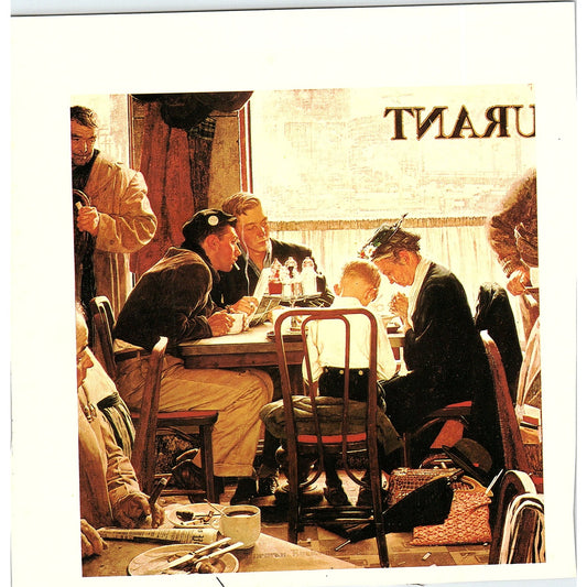 Saying Grace Norman Rockwell Vintage Art Print 7x7 V12