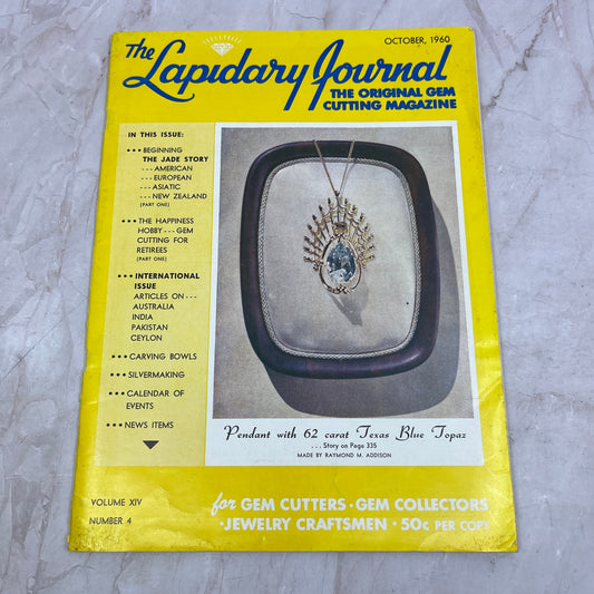 Pendant w/ 62 Carat Texas Blue Topaz - Lapidary Journal Magazine - Oct 1960 M22