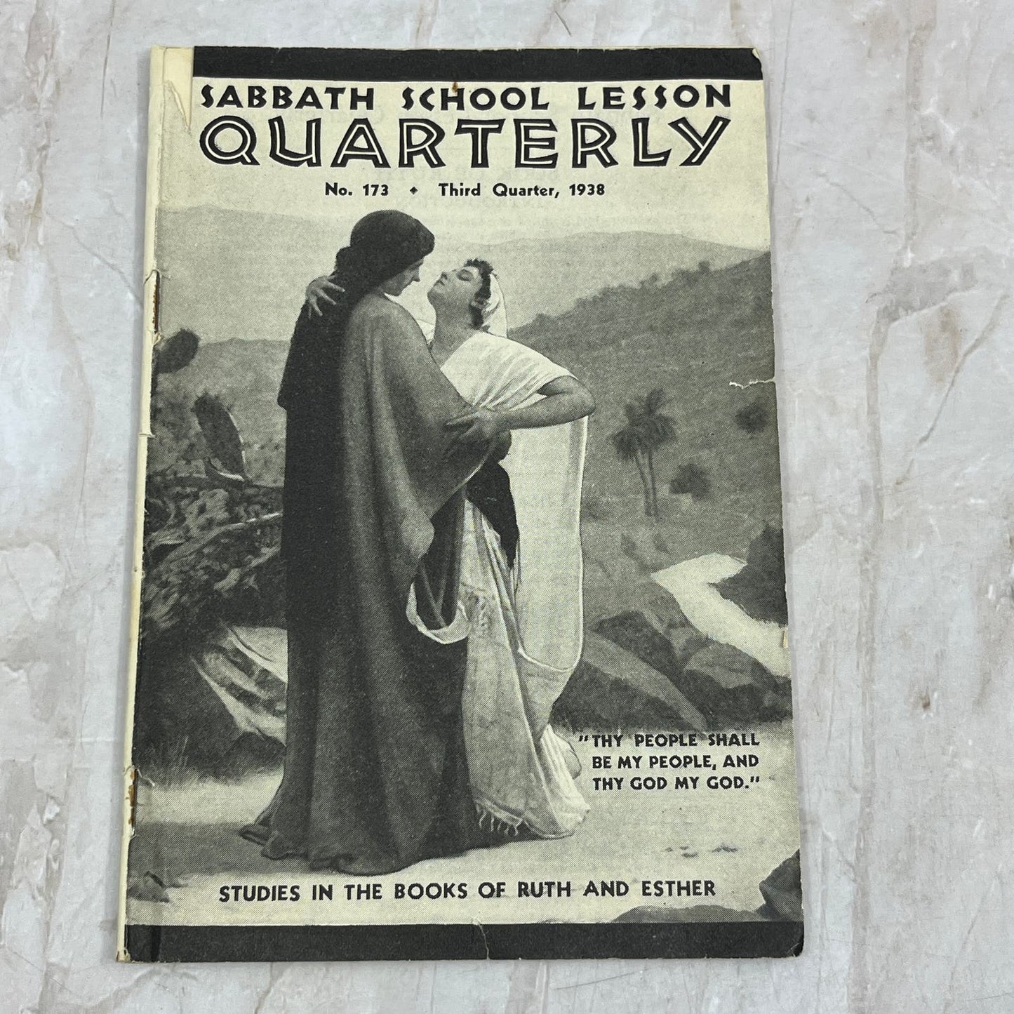 1938 Sabbath School Lesson Quarterly Studies in Books of Ruth & Esther TG9-E2