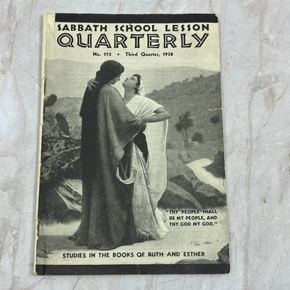 1938 Sabbath School Lesson Quarterly Studies in Books of Ruth & Esther TG9-E2