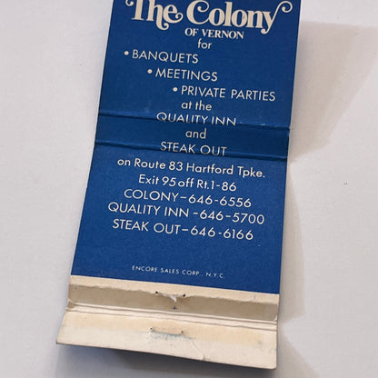 The Colony of Vernon Vintage Matchbook Cover TB6-MB1-11