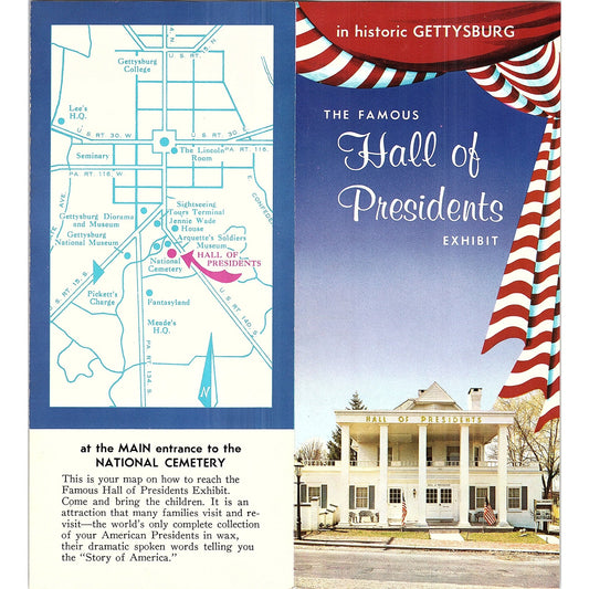 Famous Hall of Presidents Exhibit Gettysburg PA Vintage Travel Brochure TH2-TB5