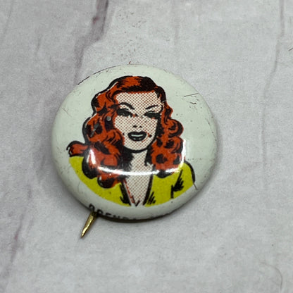1946 Kellogg's Pep Pin Brenda Starr Comic Pinback Button Cereal Premium SE2