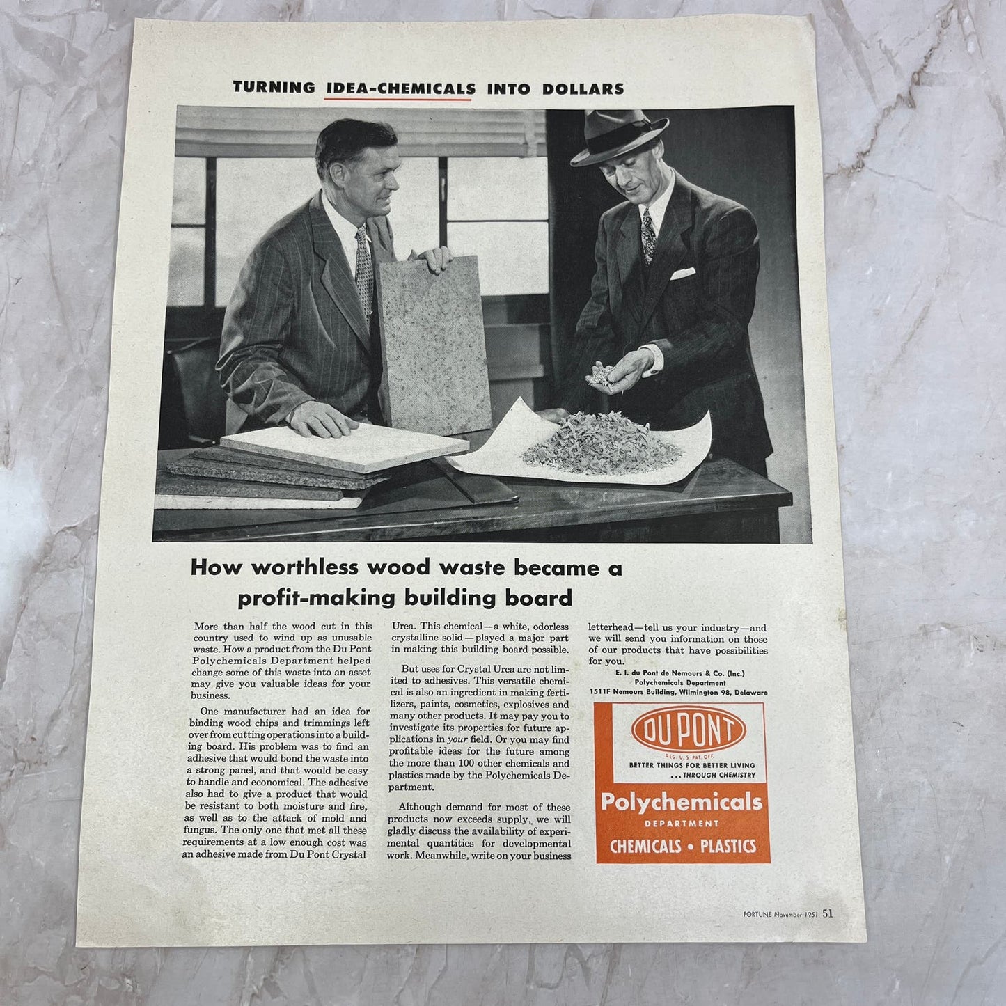DuPont Polychemicals Department Chemicals Plastics 1951 Magazine Ad FL6-10