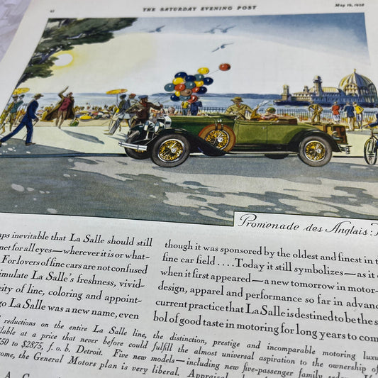 LaSalle Cadillac Motor Car Company GM Detroit 1928 Original Advertisement FL6-8