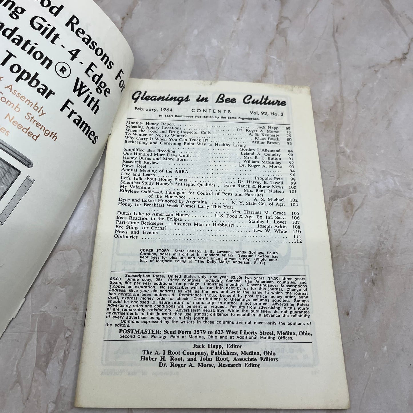 1964 Feb Gleanings in Bee Culture Magazine Bees Beekeeping Honey TD7