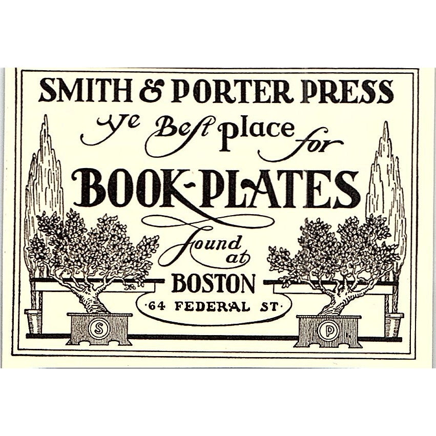 Smith & Porter Press Book Plates Boston - 1904 Ad AF5-2