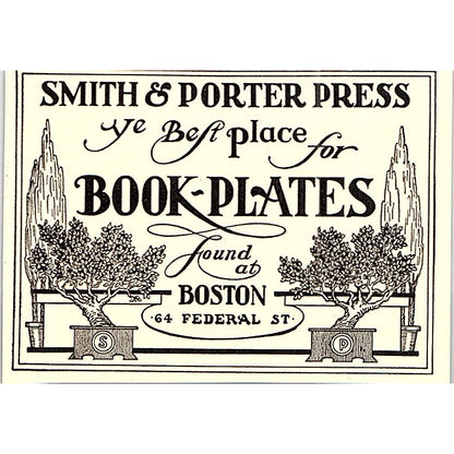 Smith & Porter Press Book Plates Boston - 1904 Ad AF5-2