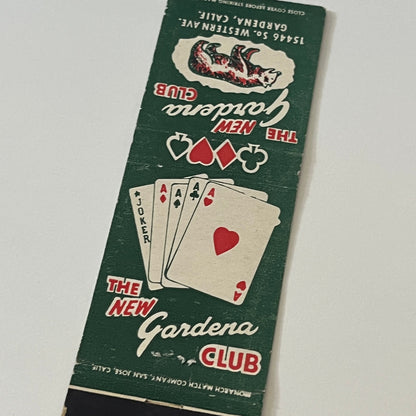 The New Gardena Club, Gardena CA Vintage Matchbook Cover TB6-MB2-6