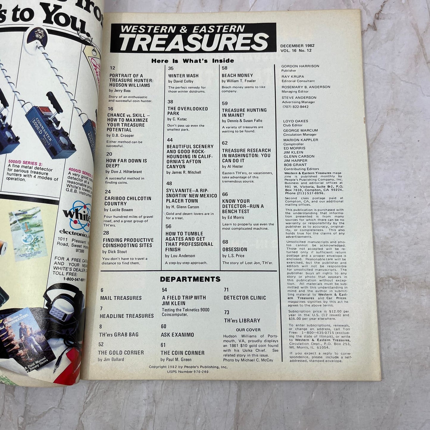 1982 Dec - Western & Eastern Treasures Magazine - Treasure Hunting Gold M13