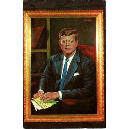 President JFK John F. Kennedy Portrait Morris Katz 1964 Vintage Postcard PC17