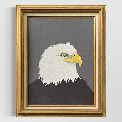 1988 Original Bald Eagle Framed Art Painting John J. Glynn Plymouth MN 14x18"