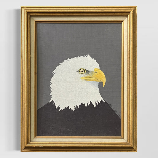 1988 Original Bald Eagle Framed Art Painting John J. Glynn Plymouth MN 14x18"