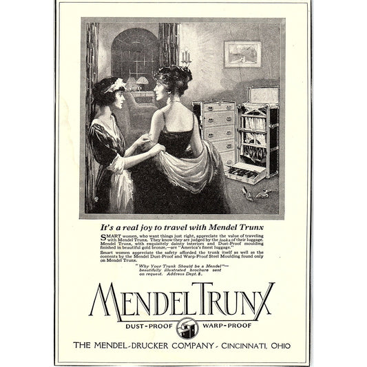 Mendel Trunx Trunks Mendel-Drucker Co Cincinnati OH c1920 Ad AF8-7