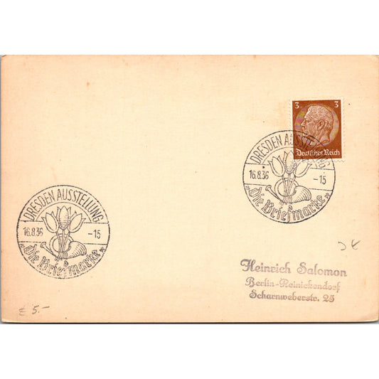 Heinrich Salomon Dresden Ausstellung 1936 German Reich Postcard TE2-GRP