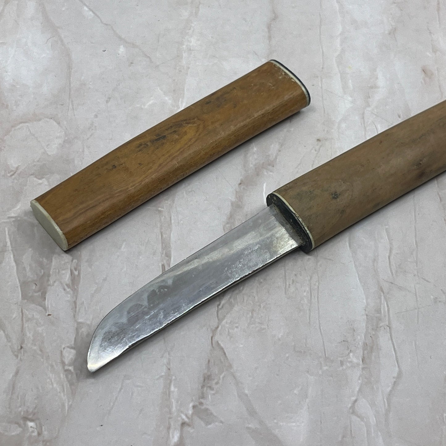 Vintage Miniature Japanese Samurai Letter Opener With Bamboo Scabbard SB3