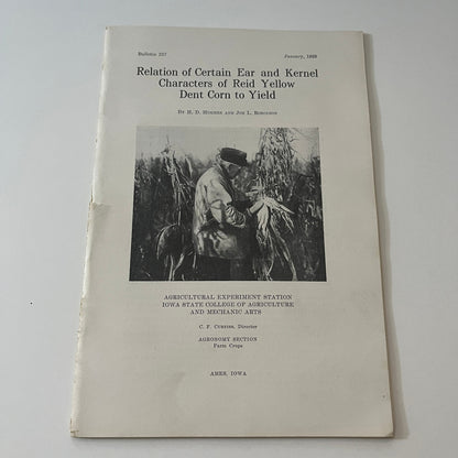 Relation of Reid Yellow Dent Corn to Yield 1929 Ames IA Farm Bulletin TK2-XB2
