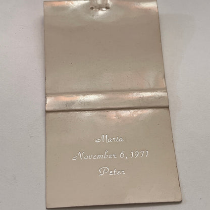 Maria & Peter Wedding Nov 6, 1971 Monogrammed Vintage Matchbook Cover TB8-MB-15