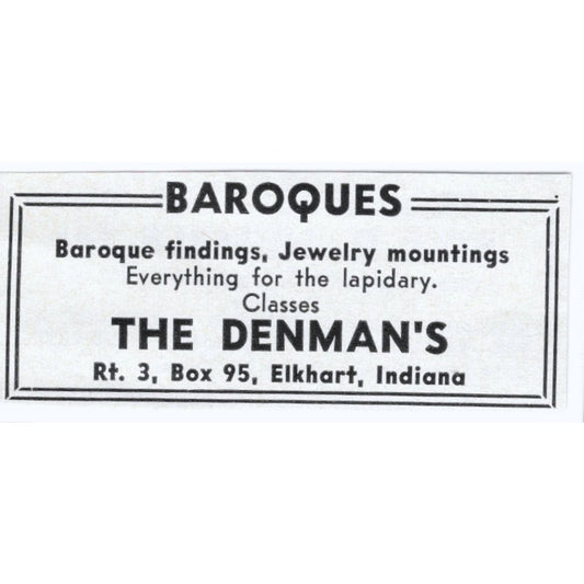 The Denman's Baroques Elkhart Indiana 1964 Magazine Ad AK6-S9
