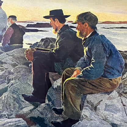 C.H. Wilhelmson Beide the Mountain Lithograph Vintage Art Print 9x10.5 V6