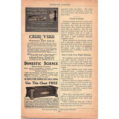 Rapid Fireless Cooker William Campbell Co Detroit Antique Magazine Ad 6.5x9.5 V4