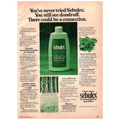 Sebulex Medicated Shampoo Westwood Pharmaceuticals 1977 Ad D25