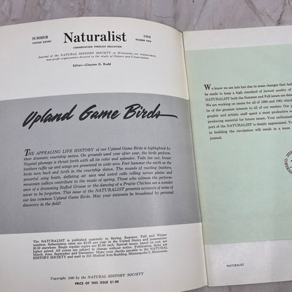 1960 Summer - Naturalist Magazine Upland Game Birds Natural History Society M21