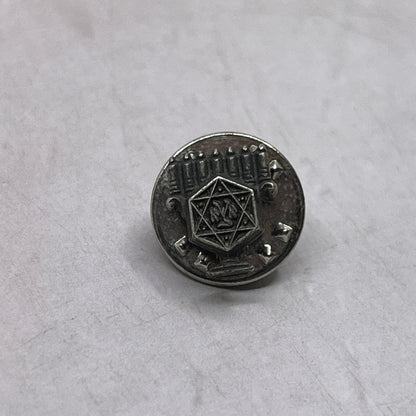 Vintage Judaica Jewish Star of David Menorah Small Metal Pin Pinback SF4