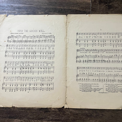 Over the Garden Wall by G.D. Fox 1882 Sheet Music V33-4